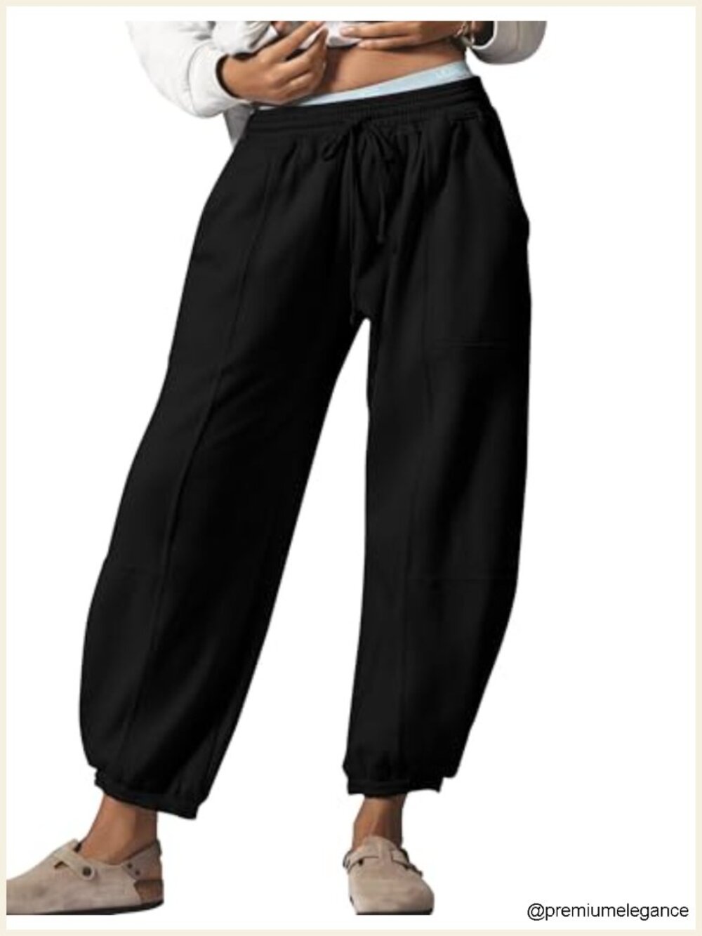 Women Leopard Print Barrel Pants Joggers Lounge Trousers with Pockets